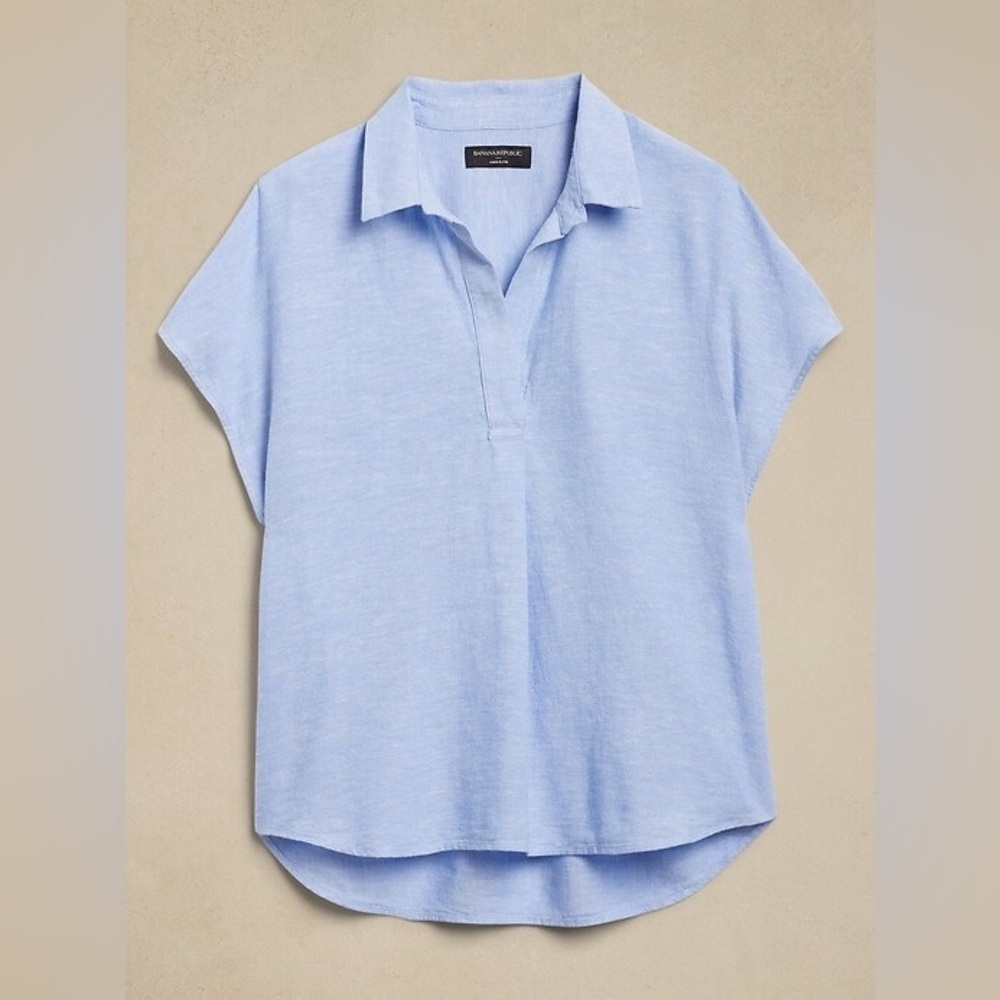 Banana Republic Factory OVERSIZED LINEN-BLEND DOLMAN TOP passion flower Medium